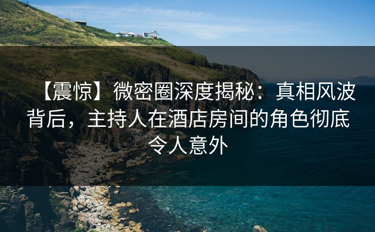 【震惊】微密圈深度揭秘：真相风波背后，主持人在酒店房间的角色彻底令人意外